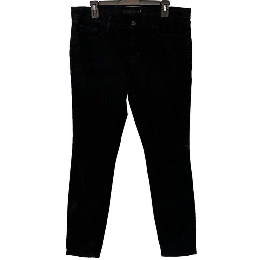 J Brand Womens OP Jett Skinny Black Zip Fly Mid Rise Stretch Jeans sz 32 x 29